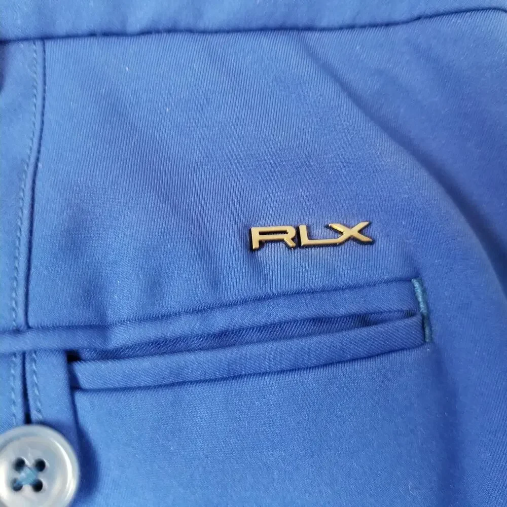 RLX Ralph‎ Lauren Shorts Mens 36 Blue Golf Performance Polyester Flat Front